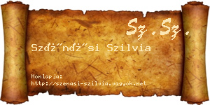 Szénási Szilvia névjegykártya