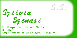 szilvia szenasi business card